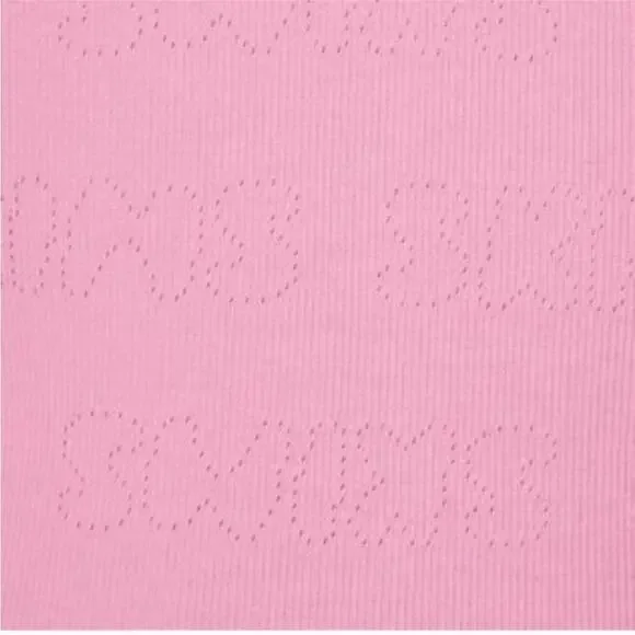 NWT SKIMS Bubble Gum Pink‎ Pointelle Logo Onesie